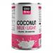 A photo shows six 400ml Cocofina Organic Light coconut milk cartons arranged in a tidy pack. Cartons feature a white background with teal accents, the Cocofina name, coconut halves and a milk splash illustration, small icons and recycling marks, set on a neutral tabletop. Soft shadows fall around.