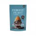 A 120g Forest Feast Sea Salted Dark Chocolate Almonds pack sits against a plain background. Brown and cream packaging shows illustrated almonds, dark chocolate pieces and salt crystals, plus a transparent window exposing glossy chocolate-coated almonds clustered with a few almond tips visible Close