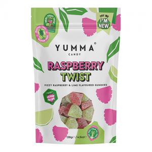 Yumma Candy Raspberry Twist Pouch 138g Pack of 7