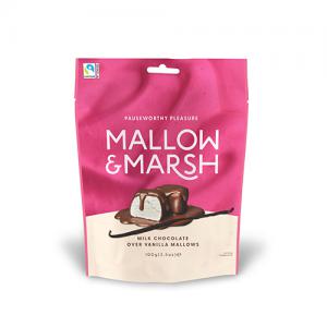 Mallow & Marsh Vanilla Marshmallows coated in Milk Chocolate Pouch