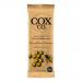 A neat arrangement of individually wrapped Cox&Co. 60% Bee Pollen & Honey chocolate bars sits on a neutral background. Dark chocolate squares show amber bee-pollen specks and a glossy sheen; one unwrapped bar reveals textured pieces and a honey-toned crumb.