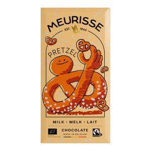Meurisse Milk Chocolate Tablet With Pretzels 100G Pack of 10