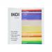 Image shows a neat row of slim foil sachets bearing the Indi Supplements Body and Indi Supplements Lifestyle labels, arranged on a white surface. Packaging features clean navy and teal design elements, concise typography and a small circular logo, with soft shadowing adding depth. Bright highlights.