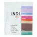 A compact white jar with a teal-green label sits on a neutral surface. Bold sans-serif branding reads Indi Supplements and Mind Trial across the front. Minimal icons and thin geometric lines decorate the label. Soft studio lighting casts gentle shadows and highlights glossy accents. Soft matte sheen.