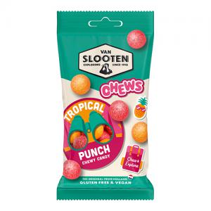 Van Slooten Tropical Punch Chewy Candy 60G Pack of 12