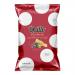 The photo shows a Quillo Fleur de Sel potato chips bag standing upright against a plain background. The light-colored pack features blue accents and crisp golden chips spilling from an open top, with visible texture and salt flakes.