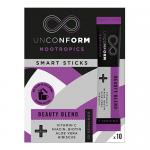 A neat row of slim pastel sticks stands upright on a glossy surface, each tube bearing minimalist lettering and subtle gradients. Tiny dewdrops cling to smooth caps. Soft studio light casts gentle shadows while a blurred neutral backdrop keeps focus on the tidy, compact lineup. Soft metallic gleams.