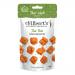 The image shows a vibrant orange-red pack of Mr Filberts Thai Tom Yum Mochi Rice Bites. Bold logo sits above a photo of airy, golden puffed rice bites scattered beside slices of lime, red chili and shrimp, with stylized steam and herb accents.