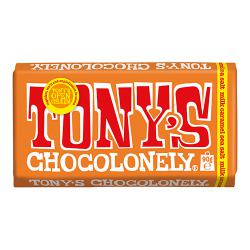 Tonyâ€™s Chocolonely Milk Chocolate Caramel Sea Salt 90G Pack of 21