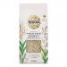 A kraft-style pouch shows Biona Organic Himalayan Basmati Brown Rice in earthy brown and green tones. A clear window reveals long brown grains. Organic seals, a stylized mountain graphic and simple sans-serif type create a clean, natural packaging look with a soft matte finish and subtle texture...