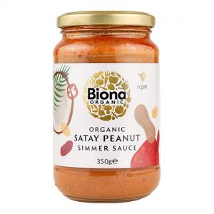 Biona Organic Satay Spicy Peanut Simmer Sauce 350G Pack of 6