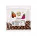 Bright cardboard trays of Biona Organic milk chocolate–covered raisins sit in a neat grid. Each 60g box shows the Biona logo, green organic leaf accents and a photo of glossy chocolate drops and plump raisins on a white background, with nutritional text along the sides. Back panels show ingredients.