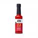 Clear 150ml glass bottle contains deep red-orange fermented sauce. Bold yellow-and-black label wraps the center with Eaten Alive name and scotch bonnet artwork. Black screw cap seals it. Visible seeds and tiny bubbles suspend in thick, clinging liquid.