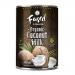 A neat pack of twelve matte-white cartons stands aligned in three rows, each carton showing green coconut illustrations and minimalist typography. Soft studio light casts gentle shadows, highlighting an embossed logo and creamy liquid imagery on the front panels. A thin brown cap tops each carton up