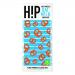 A brightly colored H!P chocolate wrapper sits against a white background; the logo appears bold with an exclamation point. The pack shows a broken oat-milk chocolate bar studded with salted pretzel pieces and an illustrated oat-milk splash, with scattered crumbs and pretzel fragments nearby.