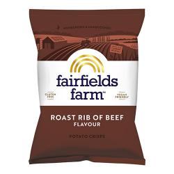 Fairfields Farm Crisps Roast Rib of Beef Crisps 40g Pack of 36
