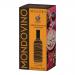 Boxed Mondovino Moroccan Spice crackers rest on a wooden board. Golden-brown rounds show cracked edges and flecks of paprika and herbs. The warm ochre pack features artisanal text and a bakery emblem; scattered crumbs highlight the crunchy, rustic surface. Sunlit highlights accentuate warm tones....