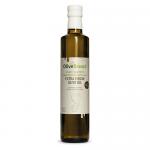 Six 500ml bottles of Olive Branch Extra Virgin Olive Oil stand together as a six-pack, their green-tinted glass revealing warm golden oil. Each bottle bears a label with an olive-branch motif and clear branding, topped with metal screw caps on glossy, uniform containers.
