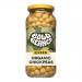 Photo shows six Bold Bean Co packets of organic chickpeas (570g) with natural beige and green labels. Each matte pouch has a clear window revealing pale, round chickpeas. Brand name and simple leaf graphics center on the label; pouches sit neatly in two rows.