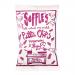 Front-facing packet shows the Soffle's logo on a muted green background, with illustrated golden pitta chips spilling beside detailed rosemary sprigs and thyme leaves. Product name and net weight appear in clear white text near the bottom.