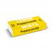 The image shows twelve slim 15g Peppersmith Lemon Mints packs arranged in a neat grid. Each white and lemon-yellow pack displays the Peppersmith logo, 100% xylitol text and a bright lemon illustration, with clean typography and simple, modern packaging details Soft shadows and a subtle matte finish