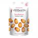 A glossy photo shows a neat stack of 15 bright orange 40g packs of Mr Filberts Crunchy Corn Barbecue, each bag displaying bold logo, corn graphic and barbecue imagery. Packs align in rows against a plain white background with soft studio lighting. Crimped seals, tiny icons and rear text are legible.