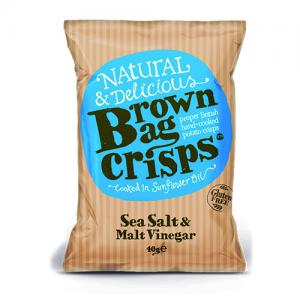 Brown Bag Crisps Sea Salt and Malt Vinegar 40g Pack of 20