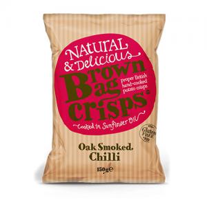 Brown Bag Crisps Oak Smoked Chilli 150g Pack of 10