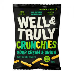 Well&Truly Crunchy Sour Cream and Onion 100g Pack of 14