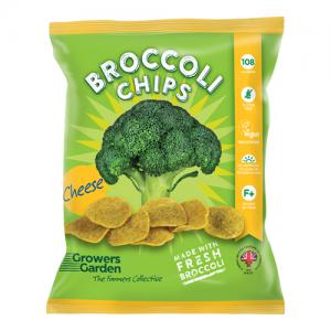 Growers Garden Broccoli Crisps with Cheese 24g Bag Pack of 24