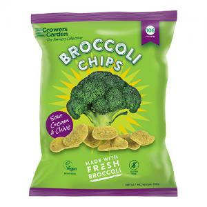 Growers Garden Broccoli Crisps with Sour Cream & Chive 84g Bag