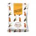 Photo shows a stack of 24 small 40g bags and an open bag spilling popcorn. Pops are glossy caramel and milk-chocolate coated, with drizzled chocolate ribbons and golden caramel sheen. Bright branded bags display the Dreamers Popcorn logo and snack imagery.