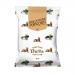 A photo shows 24 compact 20g Dreamers Popcorn bags arranged in a neat stack. Packaging displays a black-and-gold logo, a truffle-illustration and a clear window exposing pale, irregular popcorn pieces speckled with dark truffle flecks.