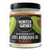 Image shows six Hunter & Gather Avocado Oil Mayonnaise 175g jars with green-accented labels grouped beside assorted Hunter & Gather chutney and condiment jars. White lids and clear containers reveal creamy pale mayo and rich-hued chutneys on a neutral surface.