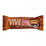 A rectangular peanut-butter protein bar in a shiny beige and brown wrapper stands alongside eleven identical wrapped bars, forming a neat pack. Packaging shows bold brand name, peanut imagery, nutrition icons and weight label. Background is plain white with soft lighting. Soft highlight on wrappers.