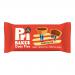 A photo shows a 12-pack box of Pri Bakes Oaty Pies with branded artwork. Twelve 44g chocolate-coated oaty pies in individual wrappers sit arranged beside the box; one pie is cut open to display a textured, oat-filled interior.