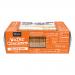 A clear plastic pack reveals rectangular thin wafer crackers stacked neatly, their pale golden layers showing crisp ridges and toasted sesame seeds scattered across the surface. A warm-toned label with a rustic bakery logo sits at the top of the package.