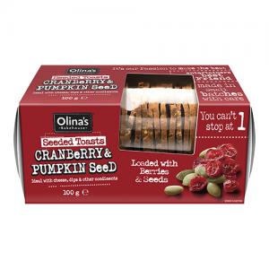 Olinas Bakehouse Seeded Toasts  Cranberry & Pumpkin Seed 100G Pack