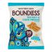 Photo shows an open carton holding 24 slim 23g packets of Boundless Sea Salt & Cider Vinegar chips. Each green-and-silver bag features the brand logo and sea imagery. A few ridged crisps lie scattered in front on a plain white background.
