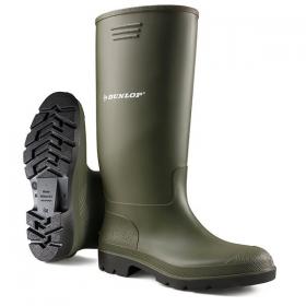 Dunlop Pricemastor Non Safety Waterproof Wellington Boots 1 Pair Green 08 DLP31875