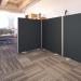 Floor standing fabric screen 1500mm high x 1600mm wide - charcoal 516-C