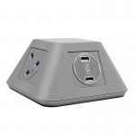 Inca on-surface power module 2 x UK sockets, 2 x twin USB fast charge - grey 79-1-G