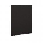 Floor standing fabric screen 1800mm high x 1400mm wide - black 814-K