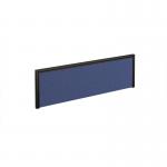 Straight fabric desktop screen 1200mm x 380mm - blue fabric with black aluminium frame A1200-K-B