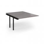 Connex Angled 1200 x 1600 x 725mm Back to Back Add On Bay - Black Frame Grey Oak Top ACO1216-AB-K-GO