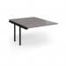 Connex Angled 1200 x 1600 x 725mm Back to Back Add On Bay - Black Frame Grey Oak Top ACO1216-AB-K-GO