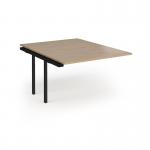 Connex Angled 1200 x 1600 x 725mm Back to Back Add On Bay - Black Frame Kendal Oak Top ACO1216-AB-K-KO