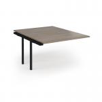 Connex Angled 1200 x 1600 x 725mm Back to Back Add On Bay - Black Frame Nebraska Oak Top ACO1216-AB-K-NO