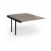 Connex Angled 1200 x 1600 x 725mm Back to Back Add On Bay - Black Frame Nebraska Oak Top ACO1216-AB-K-NO