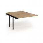 Connex Angled 1200 x 1600 x 725mm Back to Back Add On Bay - Black Frame Oak Top ACO1216-AB-K-O